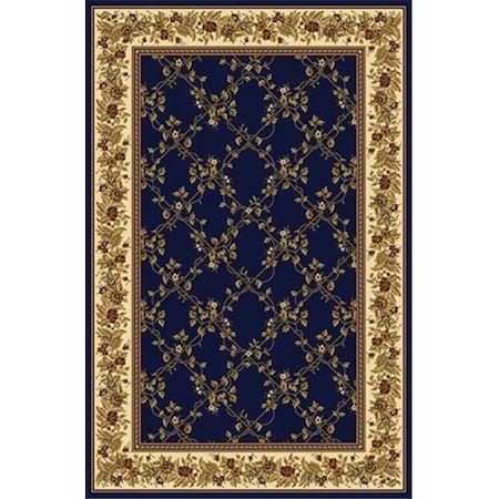 Radici 1427-1741-NAVY Noble Rectangular Navy Blue Transitional Italy Area Rug; 5 Ft. 5 In. W X 8 Ft. 3 In. H